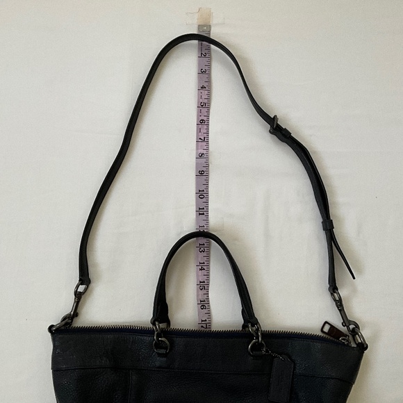 COACH Lennox 2Way Leather Tote Satchel Blue - Picture 10 of 16